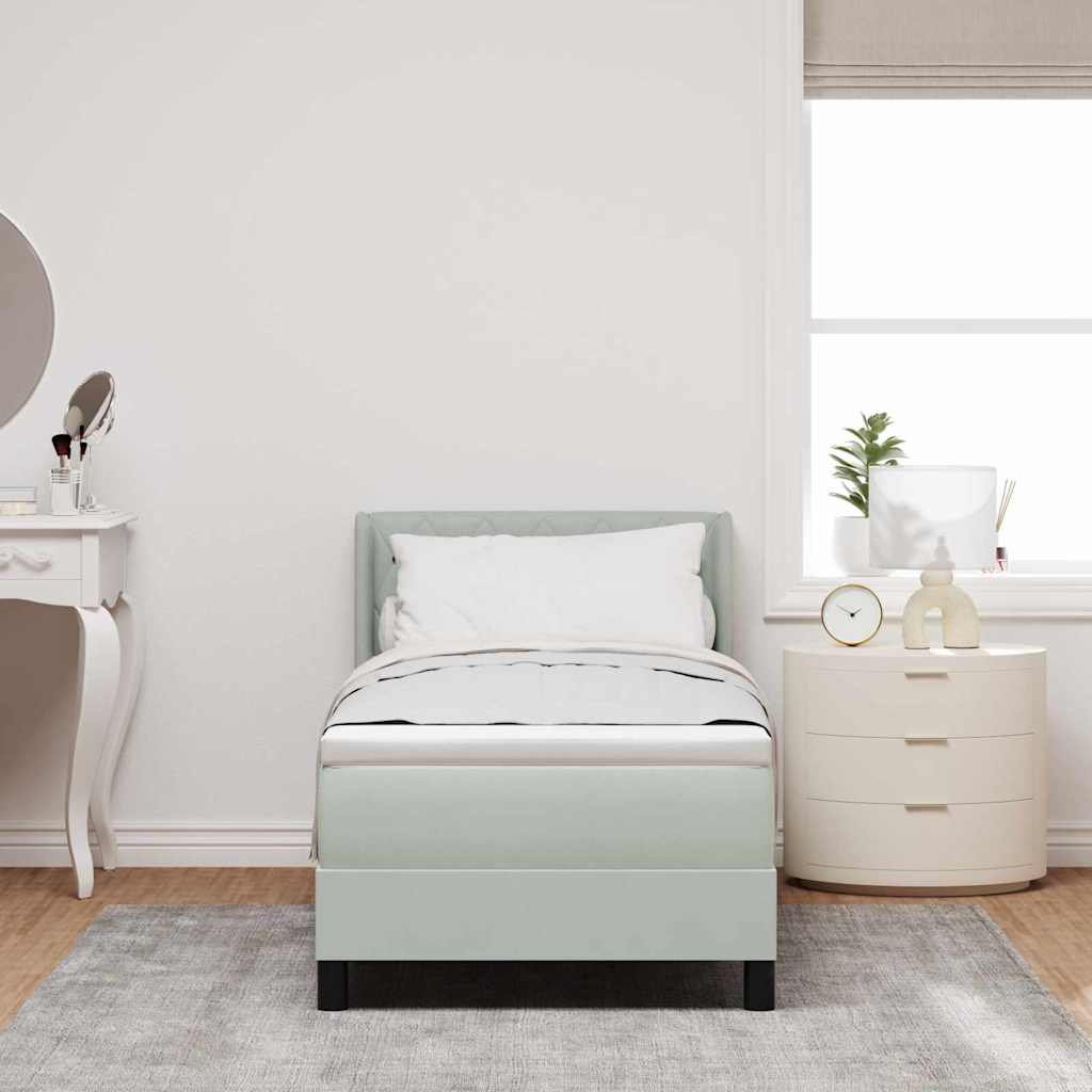 Boxspringbed met hoofdeinde Lichtgrijs 200 x 80 cm Fluweel is nu te koop bij PeponiXL, paradijselijk wonen!