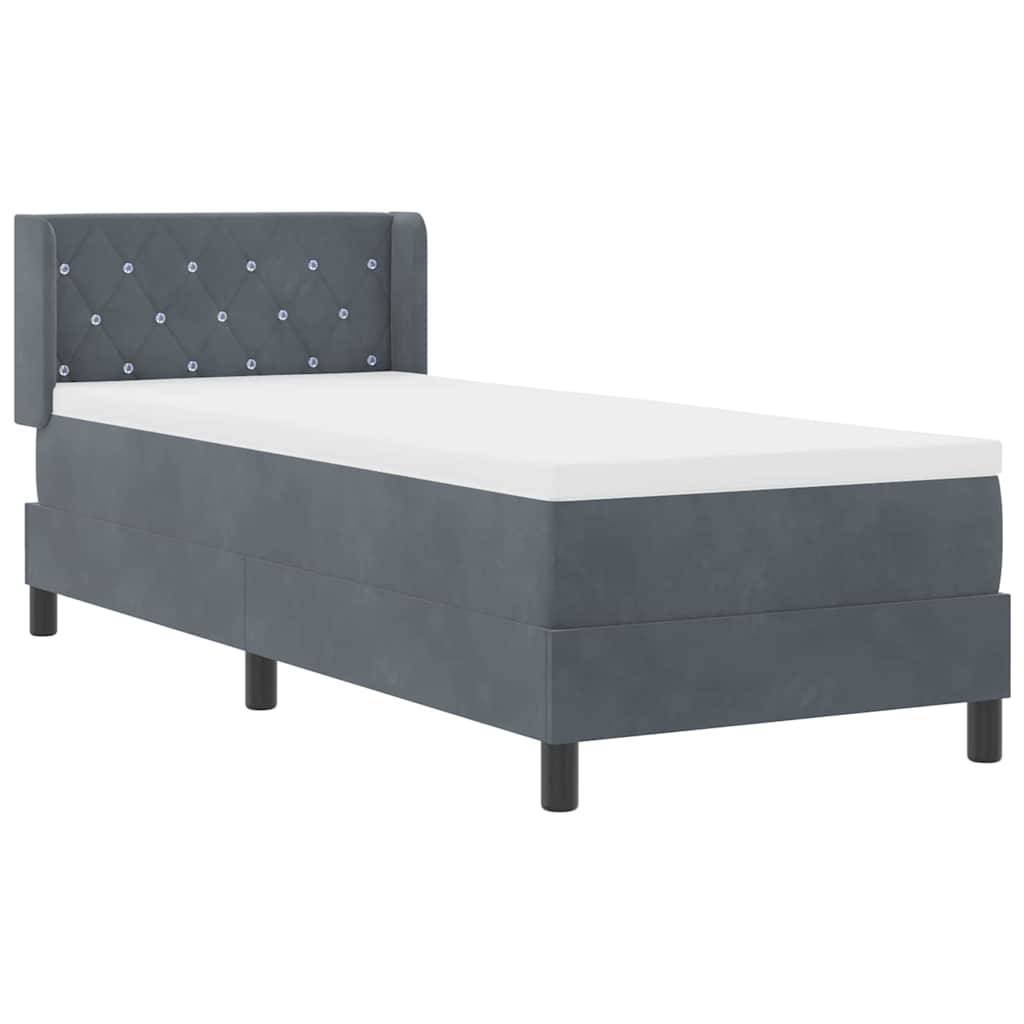 Boxspringbed met hoofdeinde Donkergrijs 200 x 80 cm Fluweel is nu te koop bij PeponiXL, paradijselijk wonen!