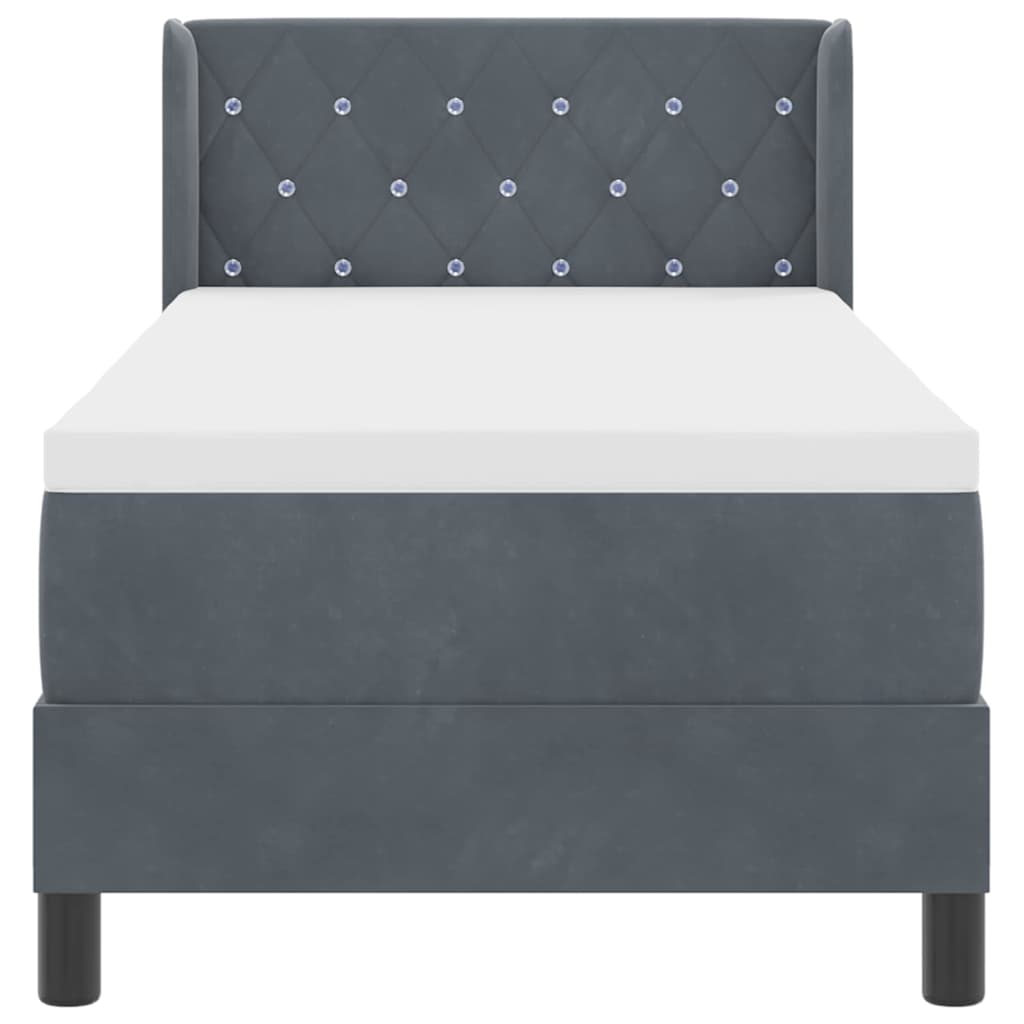 Boxspringbed met hoofdeinde Donkergrijs 200 x 80 cm Fluweel is nu te koop bij PeponiXL, paradijselijk wonen!