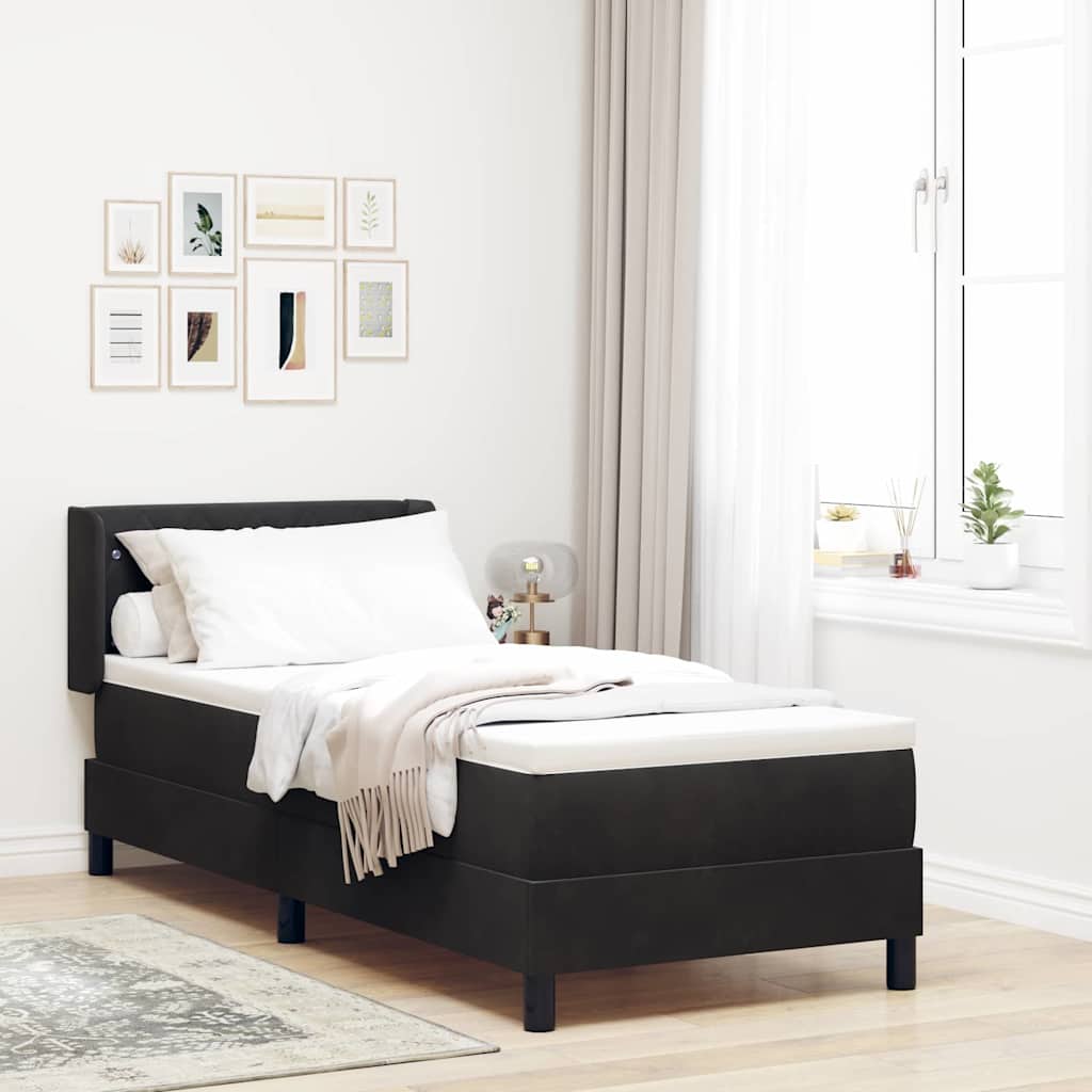 Boxspringbed met hoofdeinde Zwart 200 x 80 cm Fluweel is nu te koop bij PeponiXL, paradijselijk wonen!