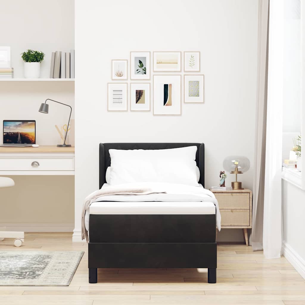 Boxspringbed met hoofdeinde Zwart 200 x 80 cm Fluweel is nu te koop bij PeponiXL, paradijselijk wonen!
