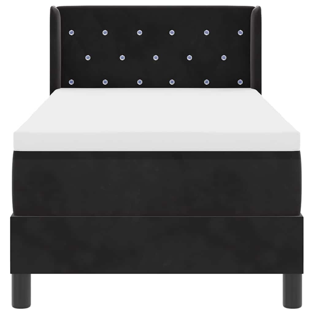 Boxspringbed met hoofdeinde Zwart 200 x 80 cm Fluweel is nu te koop bij PeponiXL, paradijselijk wonen!