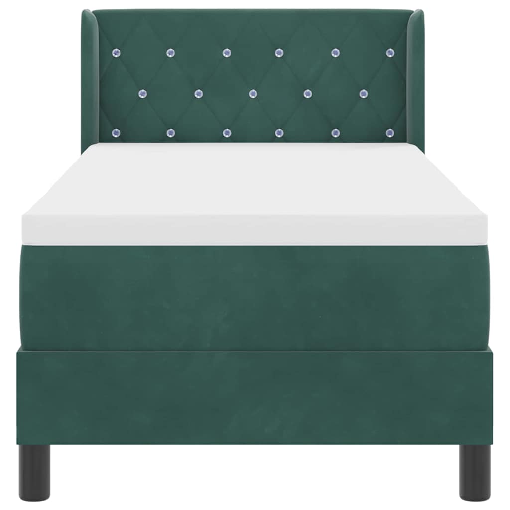 Boxspringbed met hoofdeinde Donkergroen 200 x 80 cm Fluweel is nu te koop bij PeponiXL, paradijselijk wonen!