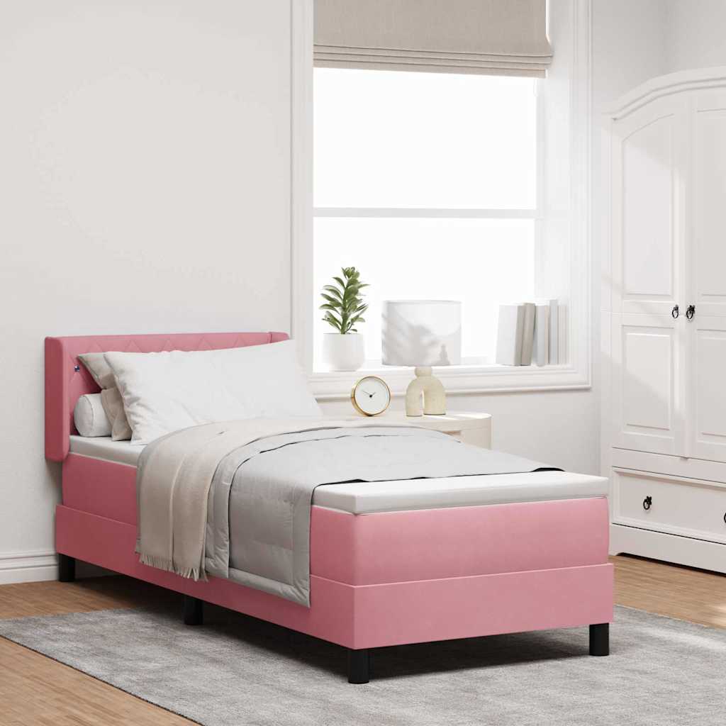 Boxspringbed met hoofdeinde Roze 200 x 80 cm Fluweel is nu te koop bij PeponiXL, paradijselijk wonen!