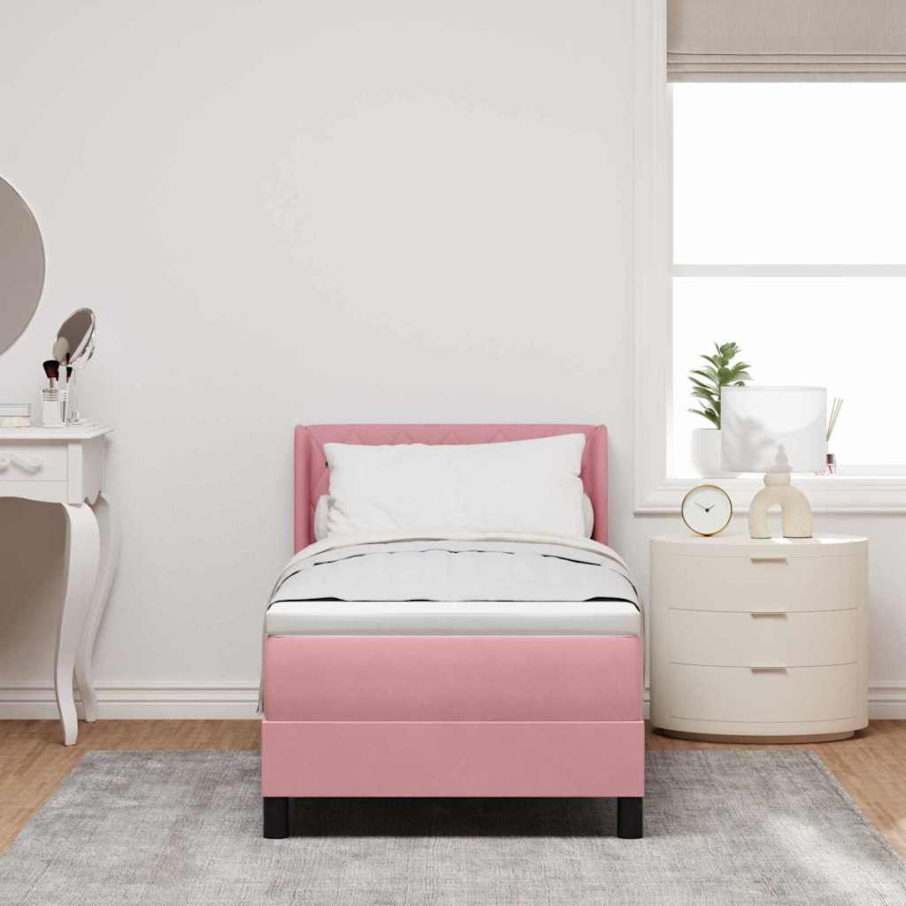 Boxspringbed met hoofdeinde Roze 200 x 80 cm Fluweel is nu te koop bij PeponiXL, paradijselijk wonen!