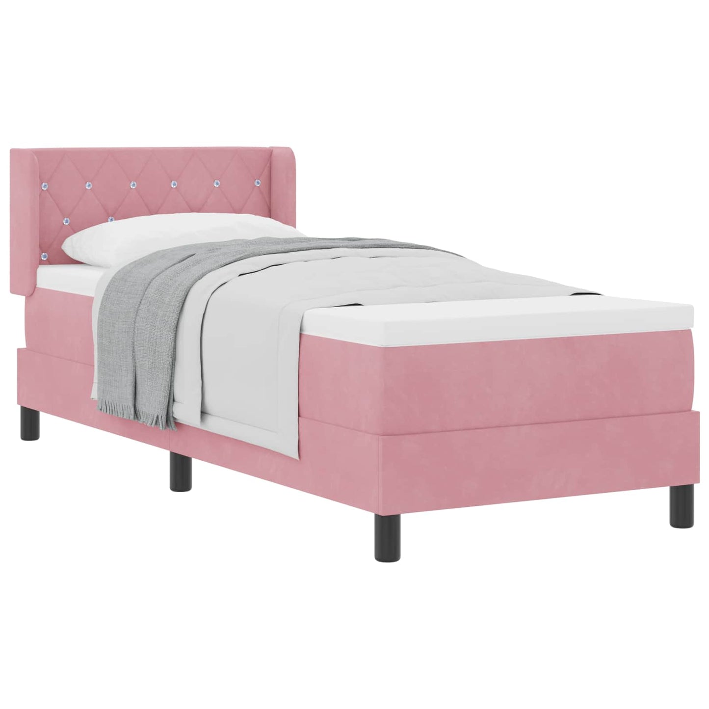 Boxspringbed met hoofdeinde Roze 200 x 80 cm Fluweel is nu te koop bij PeponiXL, paradijselijk wonen!