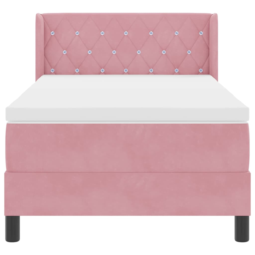 Boxspringbed met hoofdeinde Roze 190 x 90 cm Fluweel