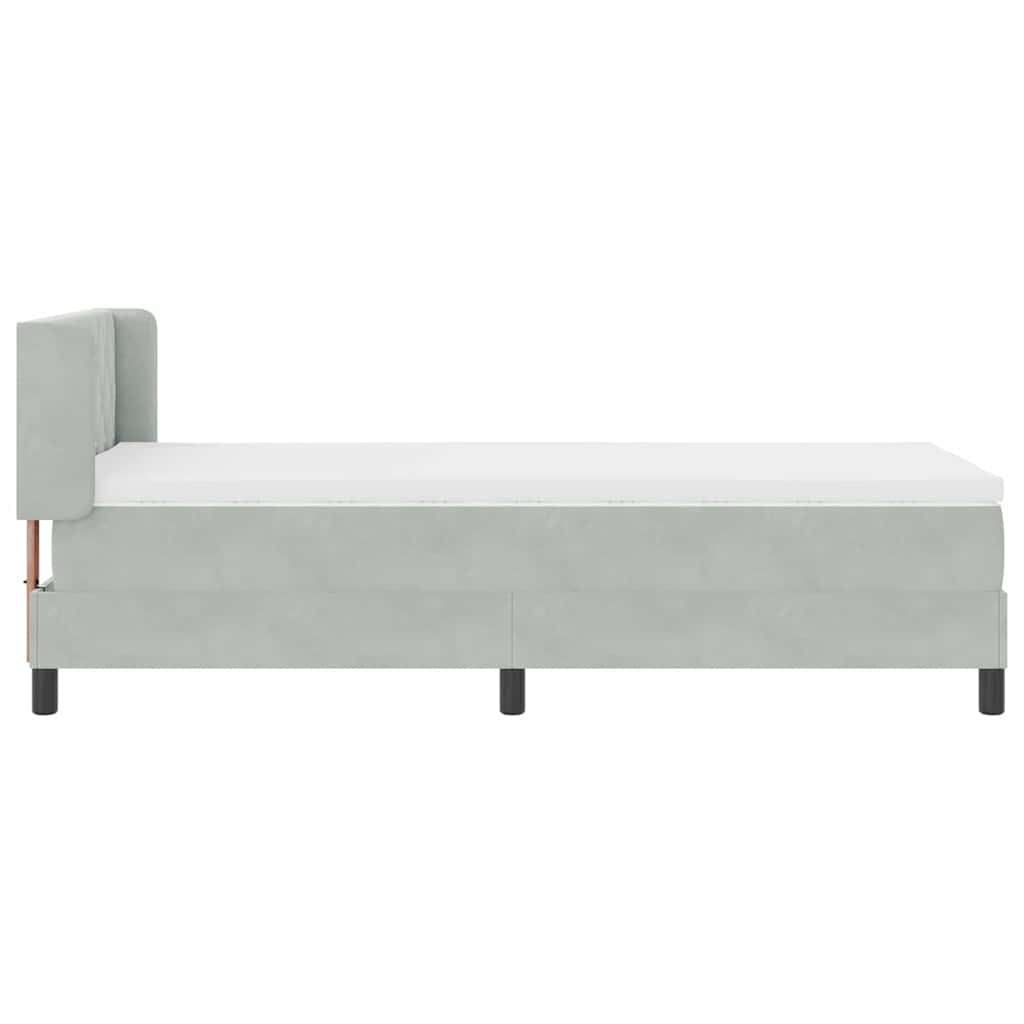 Boxspringbed met hoofdeinde Lichtgrijs 200 x 90 cm Fluweel is nu te koop bij PeponiXL, paradijselijk wonen!