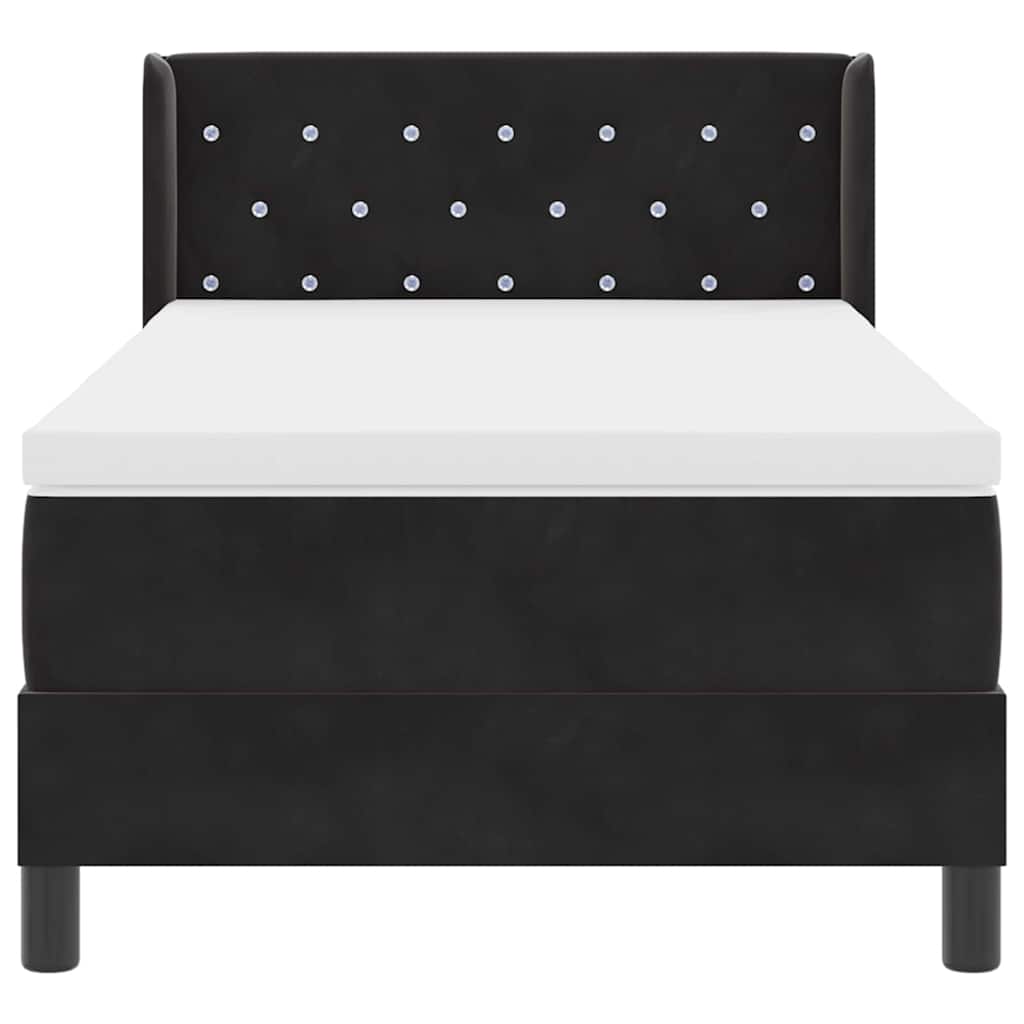 Boxspringbed met hoofdeinde Zwart 200 x 90 cm Fluweel is nu te koop bij PeponiXL, paradijselijk wonen!