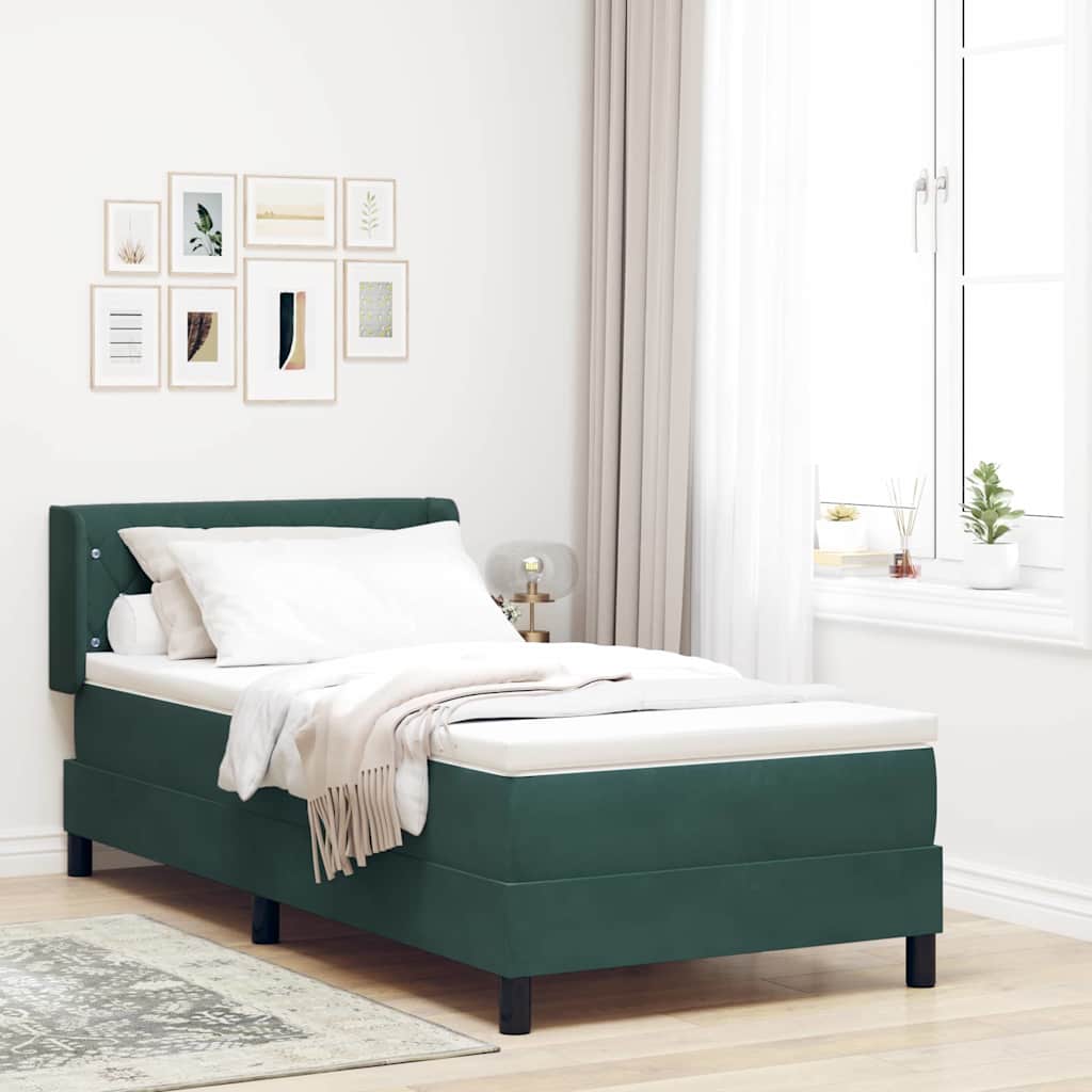 Boxspringbed met hoofdeinde Donkergroen 200 x 90 cm Fluweel is nu te koop bij PeponiXL, paradijselijk wonen!