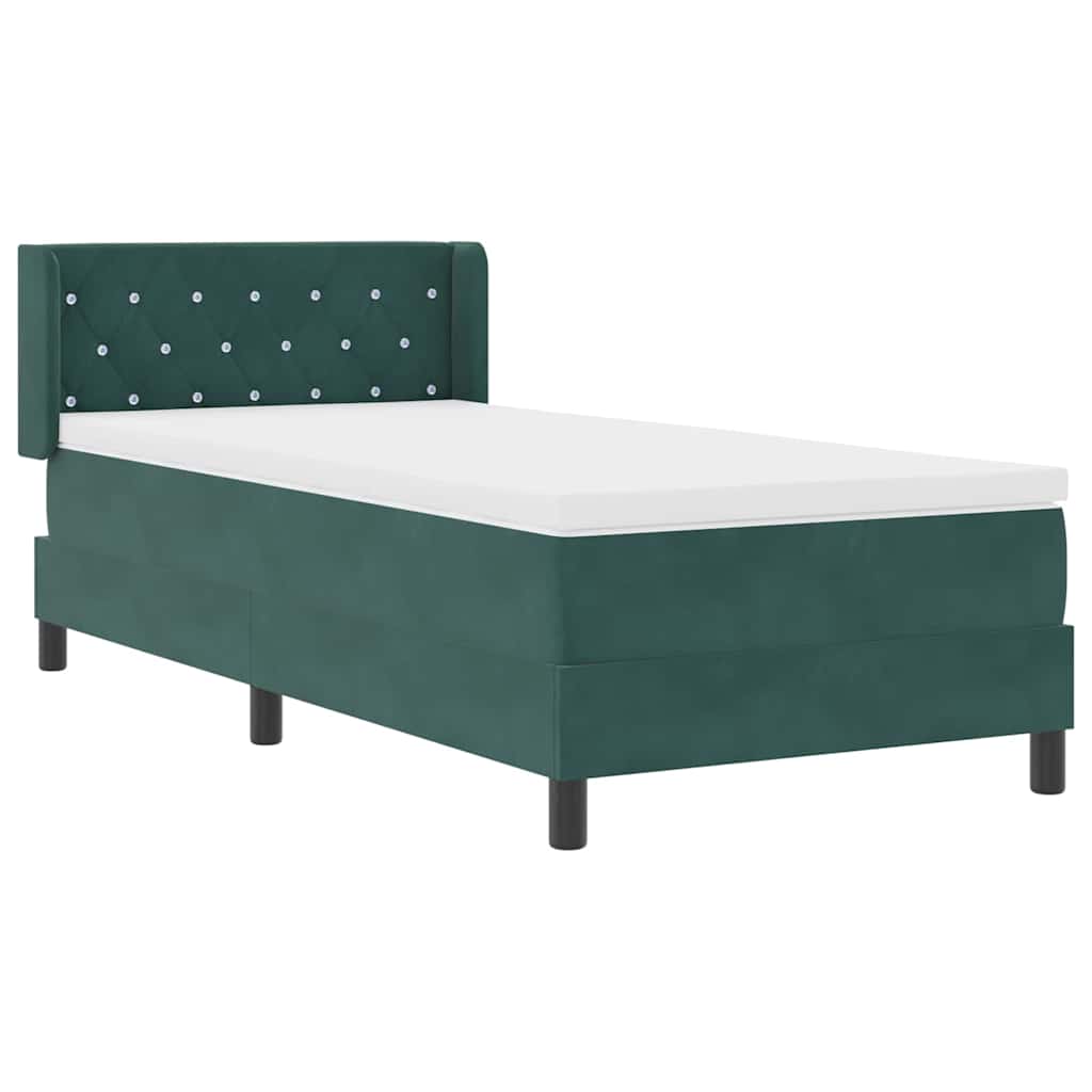 Boxspringbed met hoofdeinde Donkergroen 200 x 90 cm Fluweel is nu te koop bij PeponiXL, paradijselijk wonen!