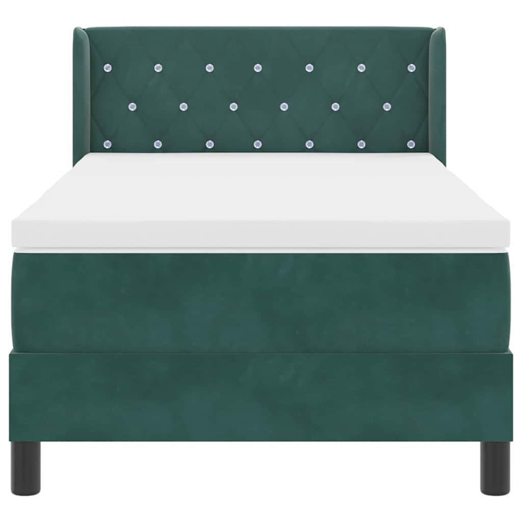 Boxspringbed met hoofdeinde Donkergroen 200 x 90 cm Fluweel is nu te koop bij PeponiXL, paradijselijk wonen!