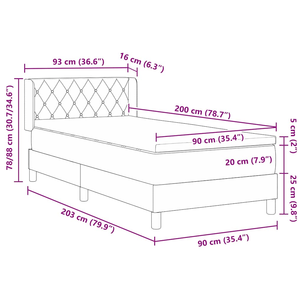 Boxspringbed met hoofdeinde Donkergroen 200 x 90 cm Fluweel is nu te koop bij PeponiXL, paradijselijk wonen!