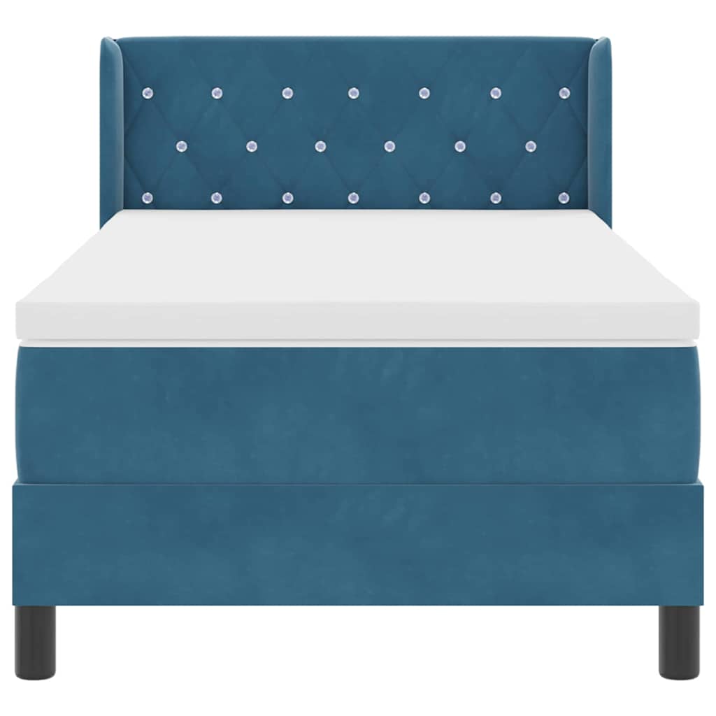 Boxspringbed met hoofdeinde Donkerblauw 200 x 100 cm Fluweel