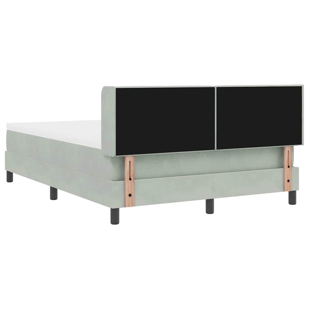 Boxspringbed met hoofdeinde Lichtgrijs 190 x 140 cm Fluweel is nu te koop bij PeponiXL, paradijselijk wonen!