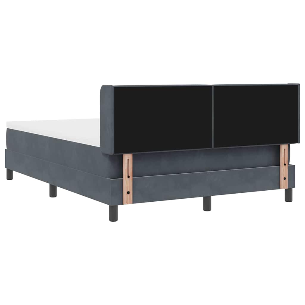 Boxspringbed met hoofdeinde Donkergrijs 190 x 140 cm Fluweel is nu te koop bij PeponiXL, paradijselijk wonen!