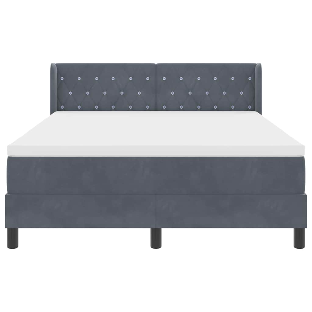 Boxspringbed met hoofdeinde Donkergrijs 190 x 140 cm Fluweel is nu te koop bij PeponiXL, paradijselijk wonen!