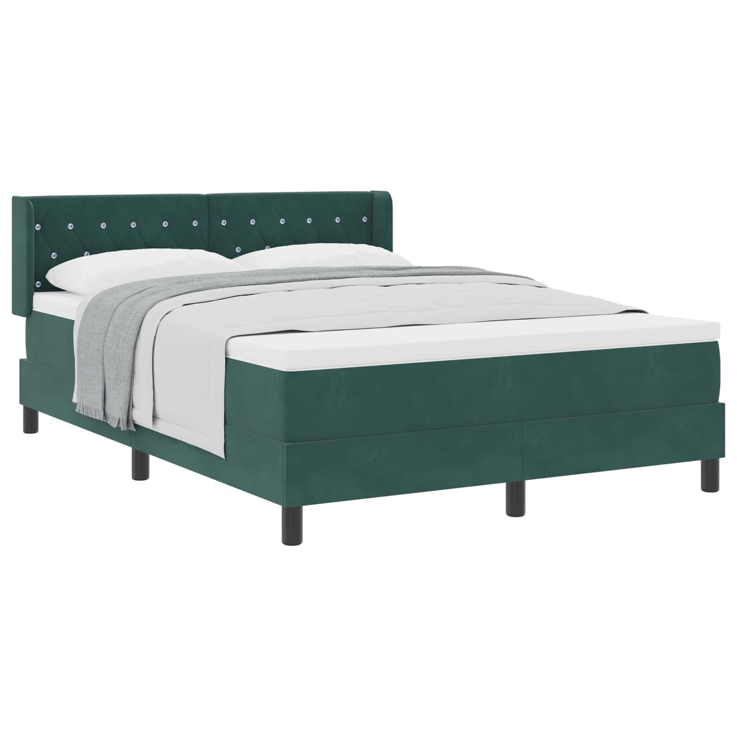 Boxspringbed met hoofdeinde Donkergroen 190 x 140 cm Fluweel is nu te koop bij PeponiXL, paradijselijk wonen!