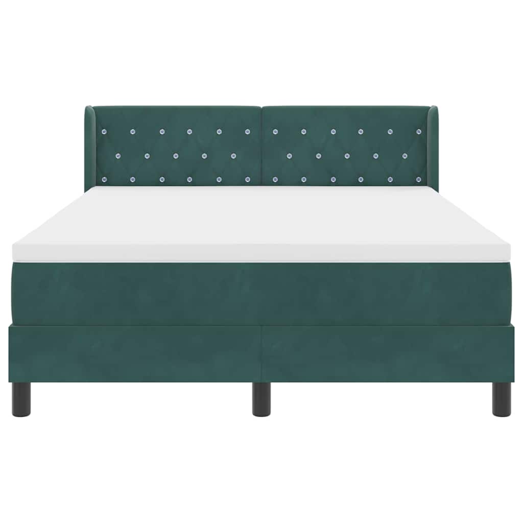 Boxspringbed met hoofdeinde Donkergroen 190 x 140 cm Fluweel is nu te koop bij PeponiXL, paradijselijk wonen!