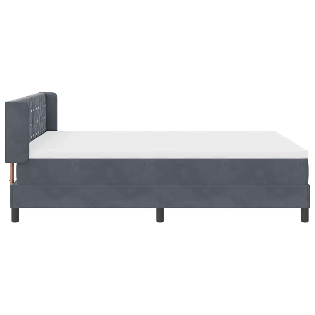 Boxspringbed met hoofdeinde Donkergrijs 200 x 140 cm Fluweel is nu te koop bij PeponiXL, paradijselijk wonen!