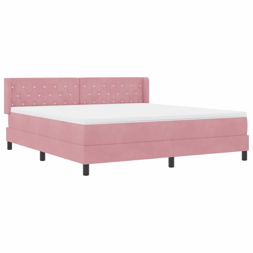 Boxspringbed met hoofdeinde Roze 200 x 180 cm Fluweel is nu te koop bij PeponiXL, paradijselijk wonen!
