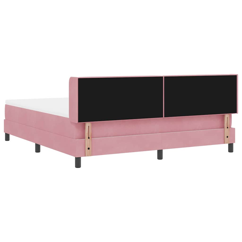 Boxspringbed met hoofdeinde Roze 200 x 180 cm Fluweel is nu te koop bij PeponiXL, paradijselijk wonen!