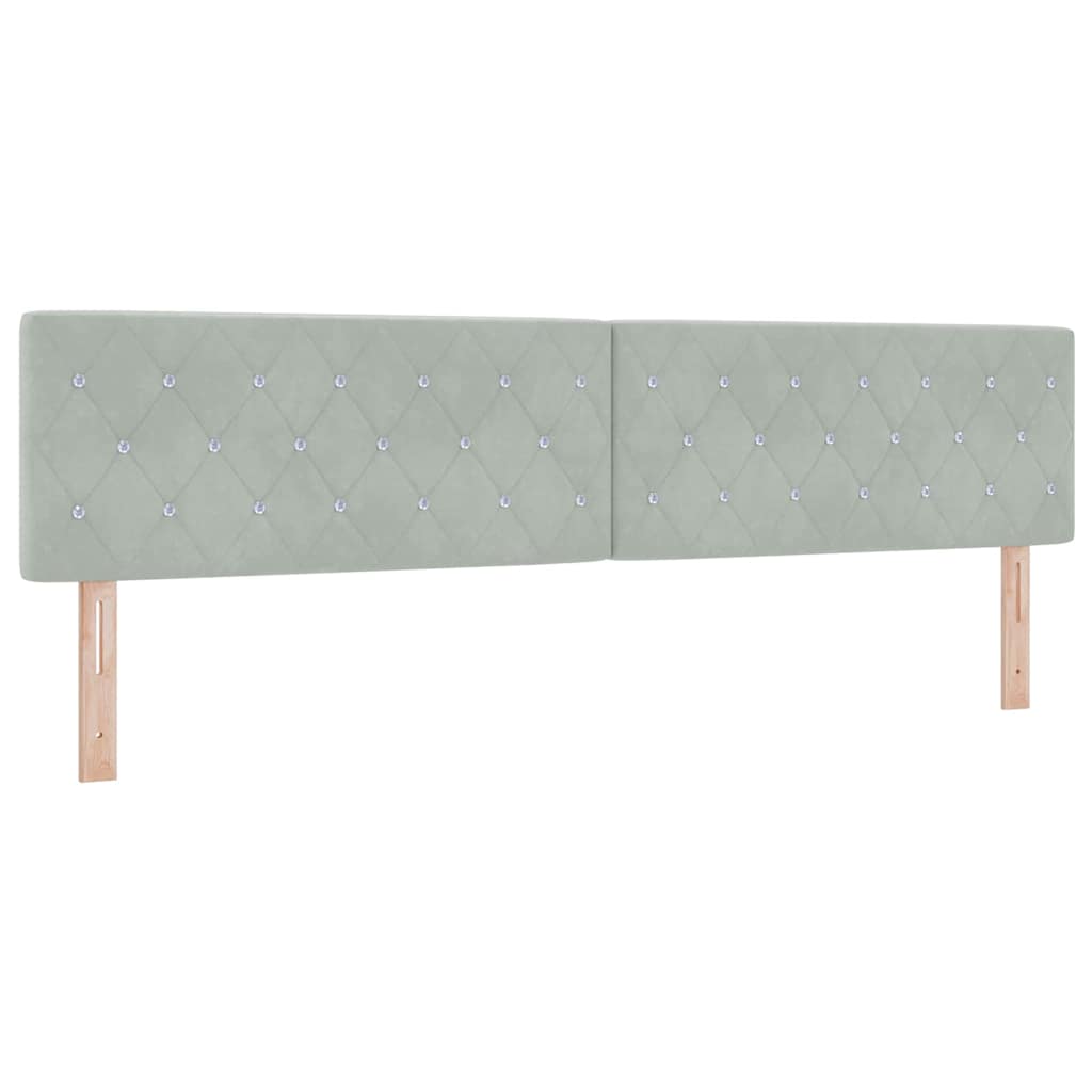 Boxspringbed met hoofdeinde Lichtgrijs 200 x 200 cm Fluweel is nu te koop bij PeponiXL, paradijselijk wonen!