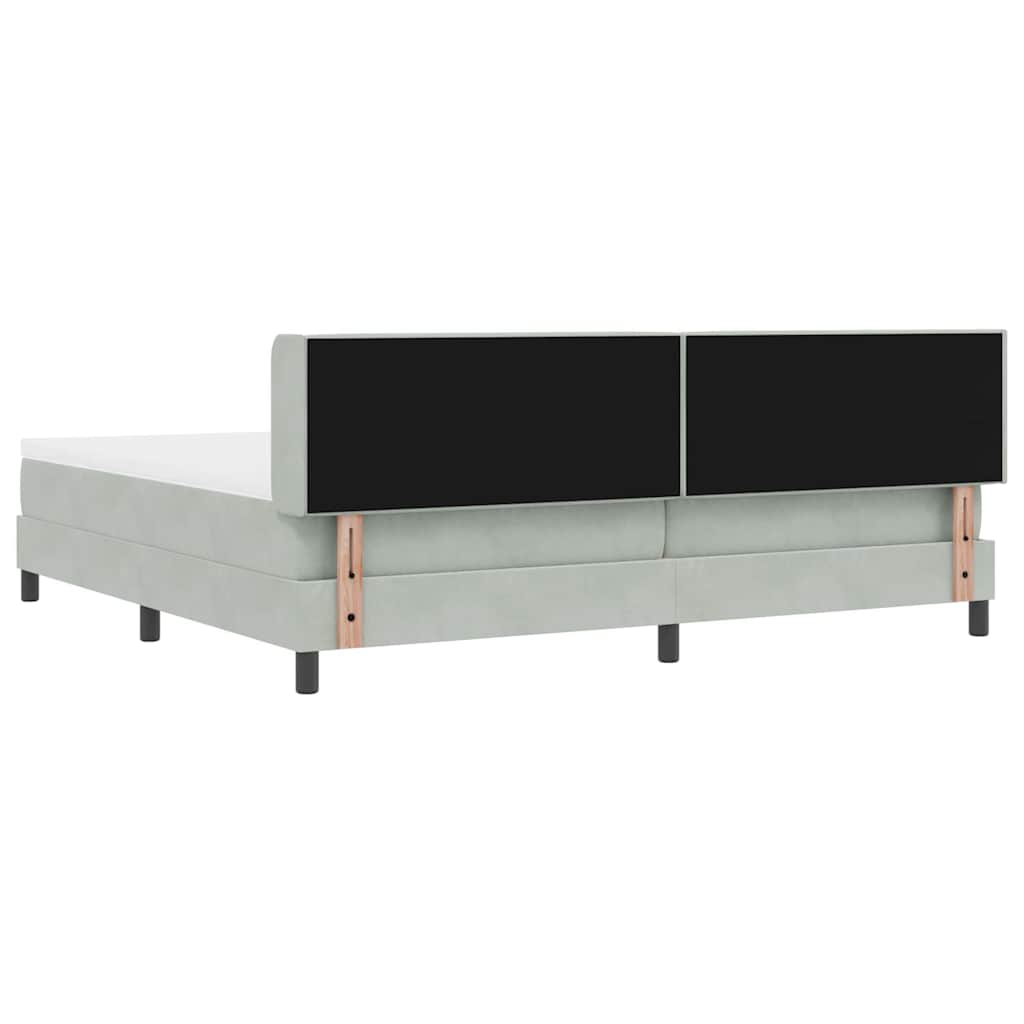 Boxspringbed met hoofdeinde Lichtgrijs 200 x 200 cm Fluweel is nu te koop bij PeponiXL, paradijselijk wonen!