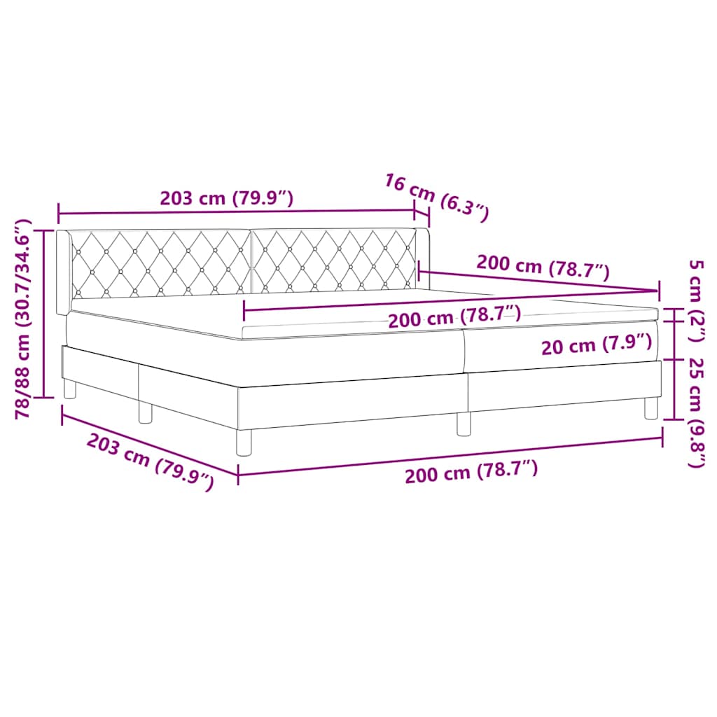 Boxspringbed met hoofdeinde Lichtgrijs 200 x 200 cm Fluweel is nu te koop bij PeponiXL, paradijselijk wonen!