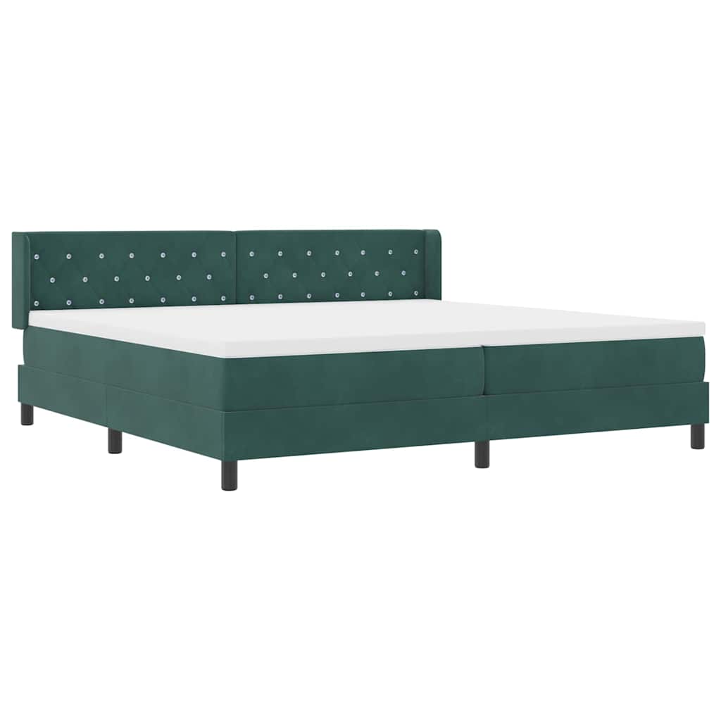Boxspringbed met hoofdeinde Donkergroen 200 x 200 cm Fluweel is nu te koop bij PeponiXL, paradijselijk wonen!