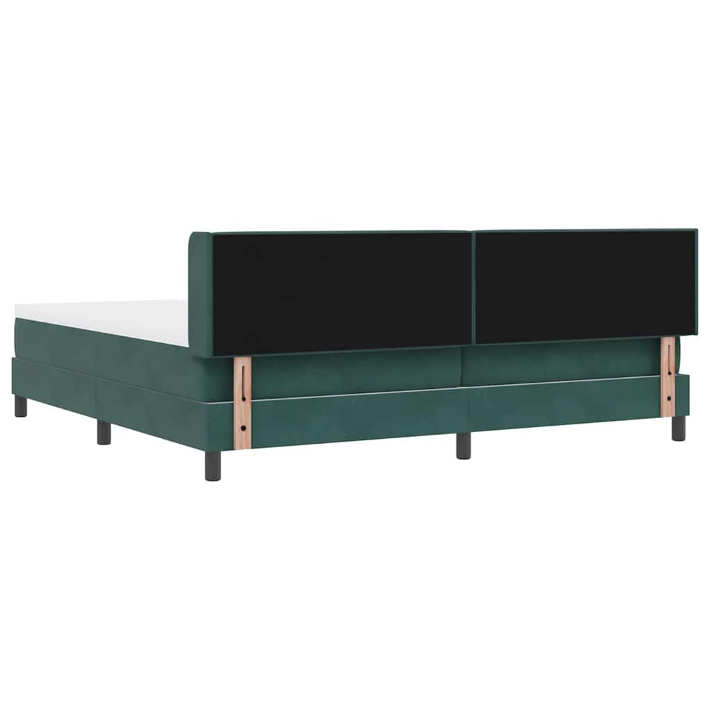 Boxspringbed met hoofdeinde Donkergroen 200 x 200 cm Fluweel is nu te koop bij PeponiXL, paradijselijk wonen!