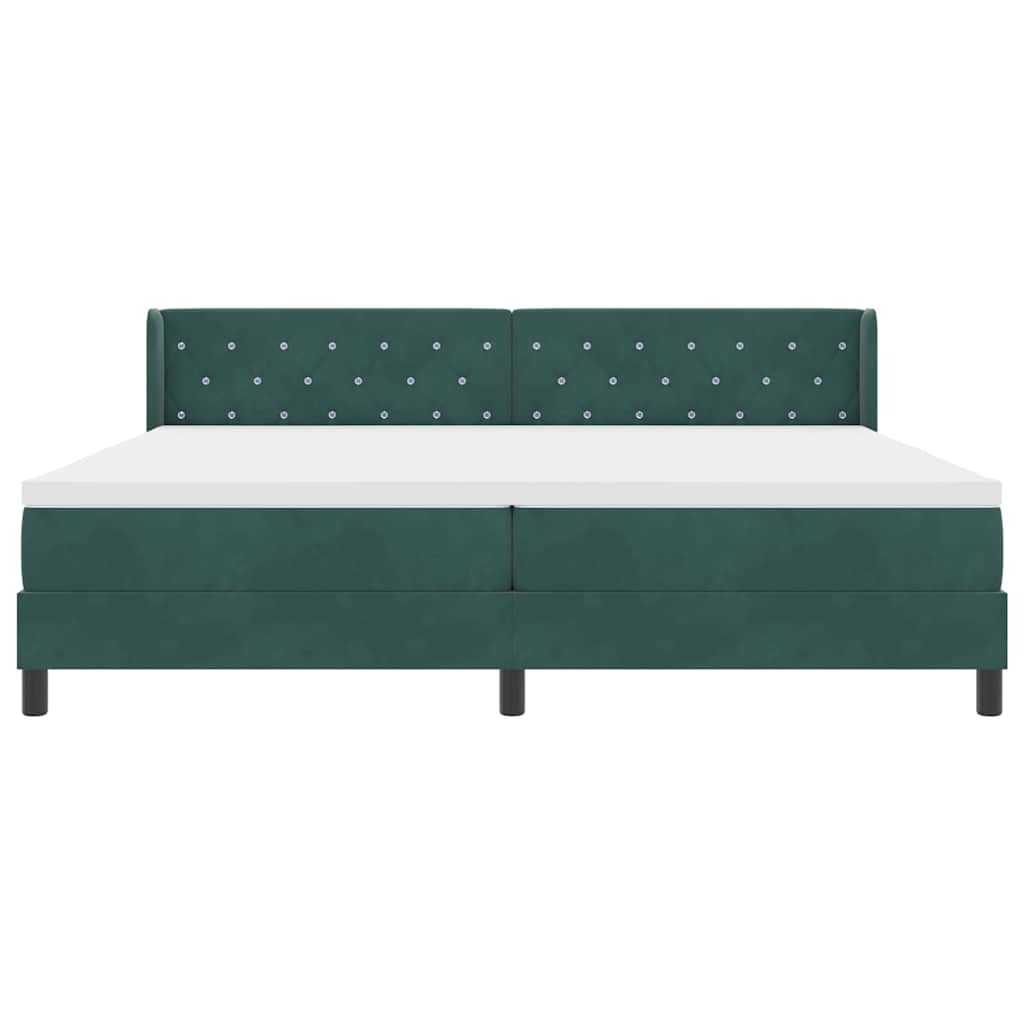 Boxspringbed met hoofdeinde Donkergroen 200 x 200 cm Fluweel is nu te koop bij PeponiXL, paradijselijk wonen!