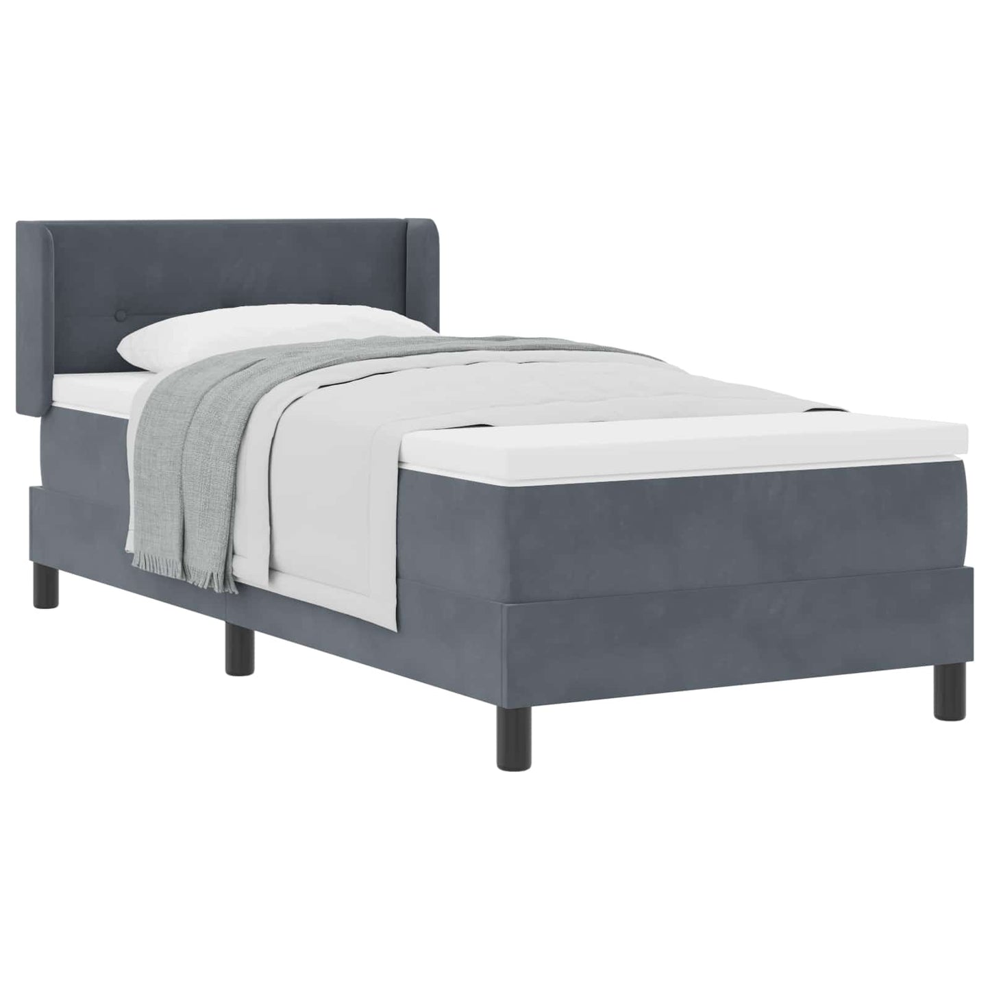 Boxspringbed met hoofdeinde Donkergrijs 200 x 80 cm Fluweel is nu te koop bij PeponiXL, paradijselijk wonen!