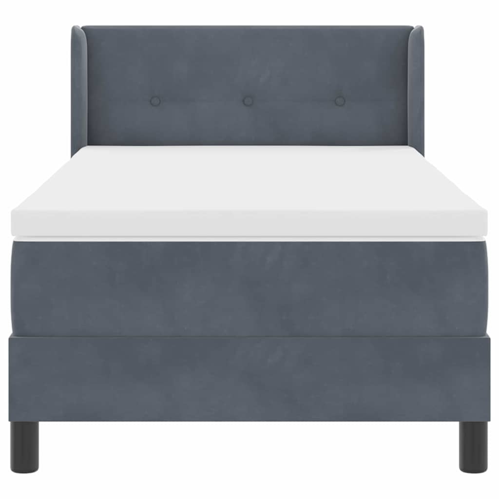 Boxspringbed met hoofdeinde Donkergrijs 200 x 80 cm Fluweel is nu te koop bij PeponiXL, paradijselijk wonen!