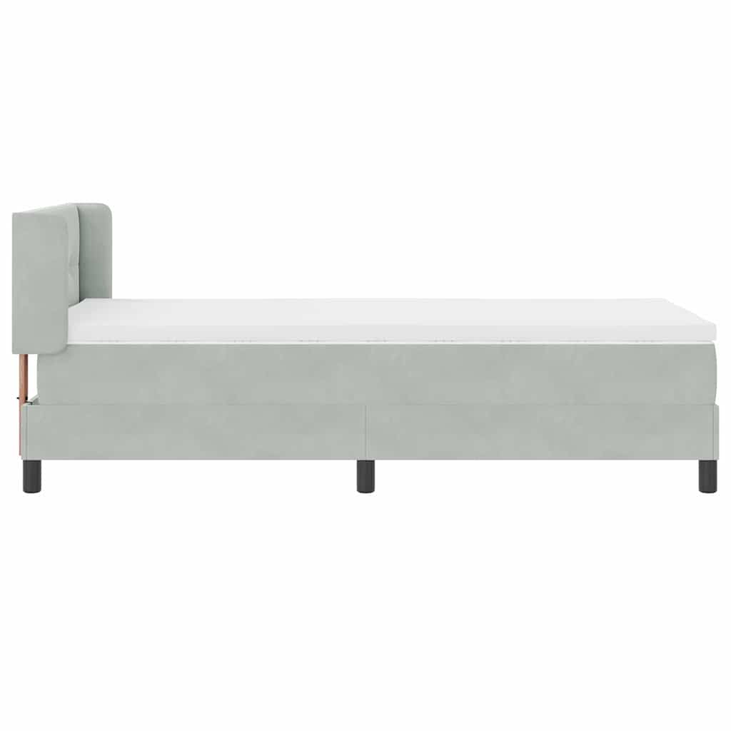 Boxspringbed met hoofdeinde Lichtgrijs 190 x 90 cm Fluweel is nu te koop bij PeponiXL, paradijselijk wonen!