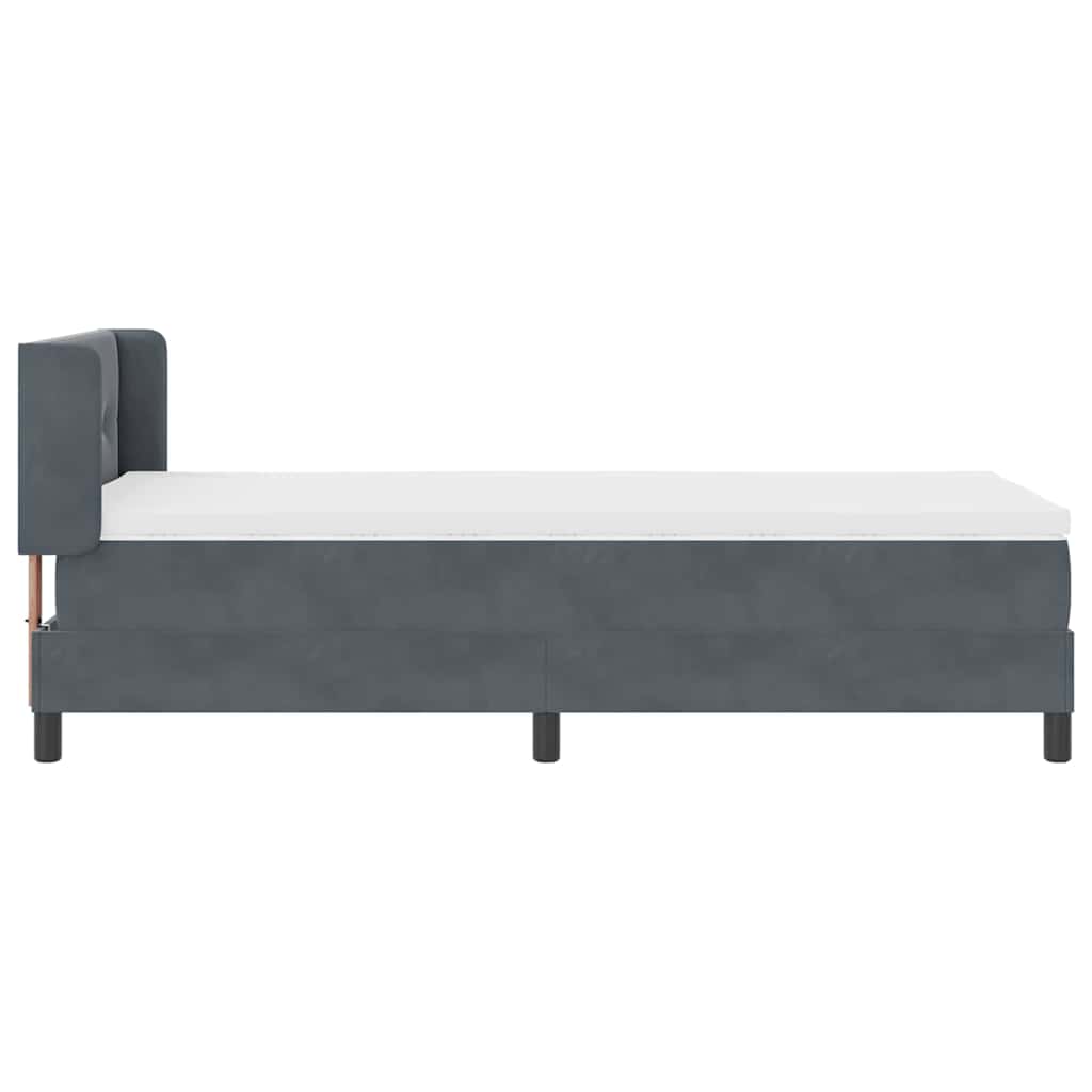 Boxspringbed met hoofdeinde Donkergrijs 190 x 90 cm Fluweel is nu te koop bij PeponiXL, paradijselijk wonen!