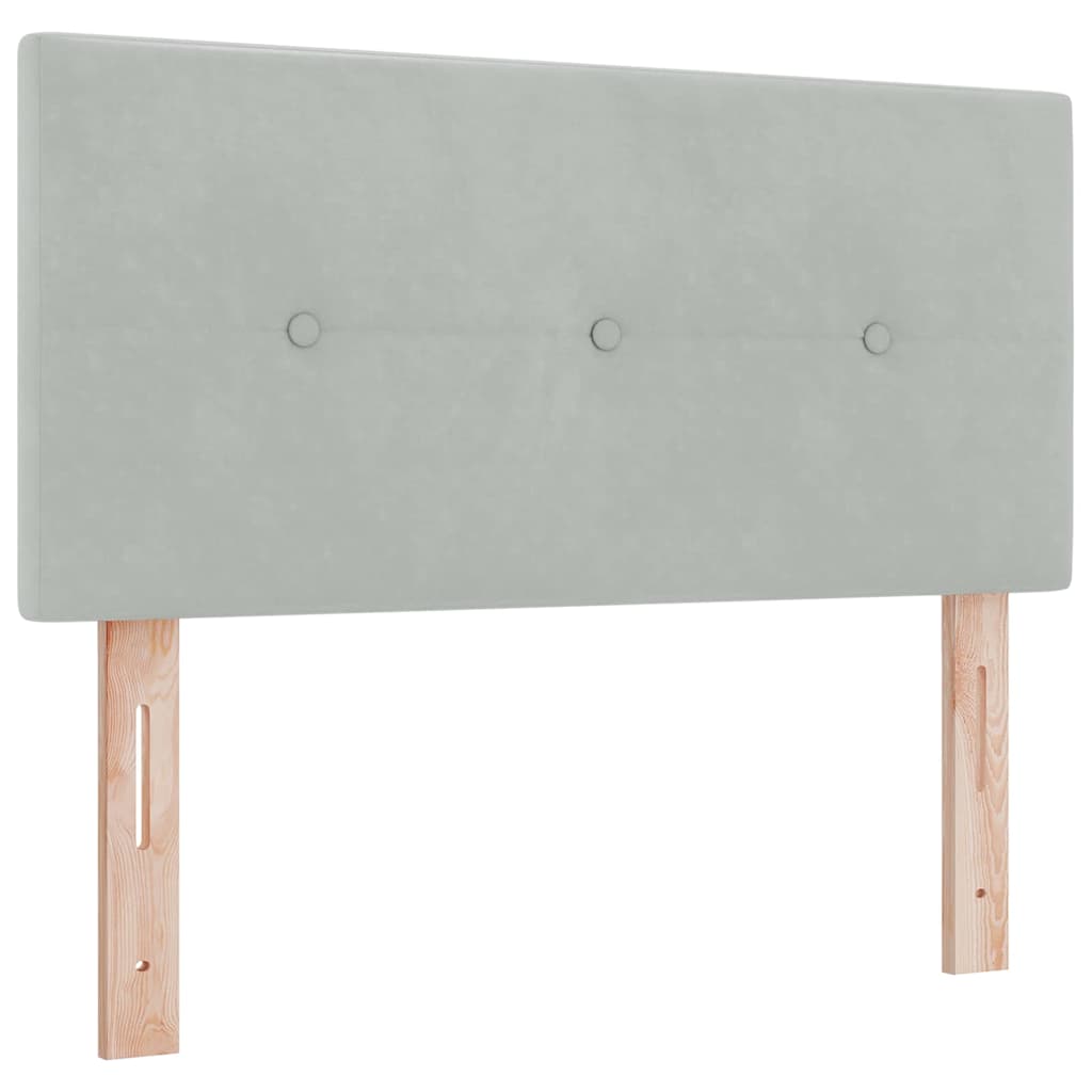Boxspringbed met hoofdeinde Lichtgrijs 200 x 90 cm Fluweel is nu te koop bij PeponiXL, paradijselijk wonen!