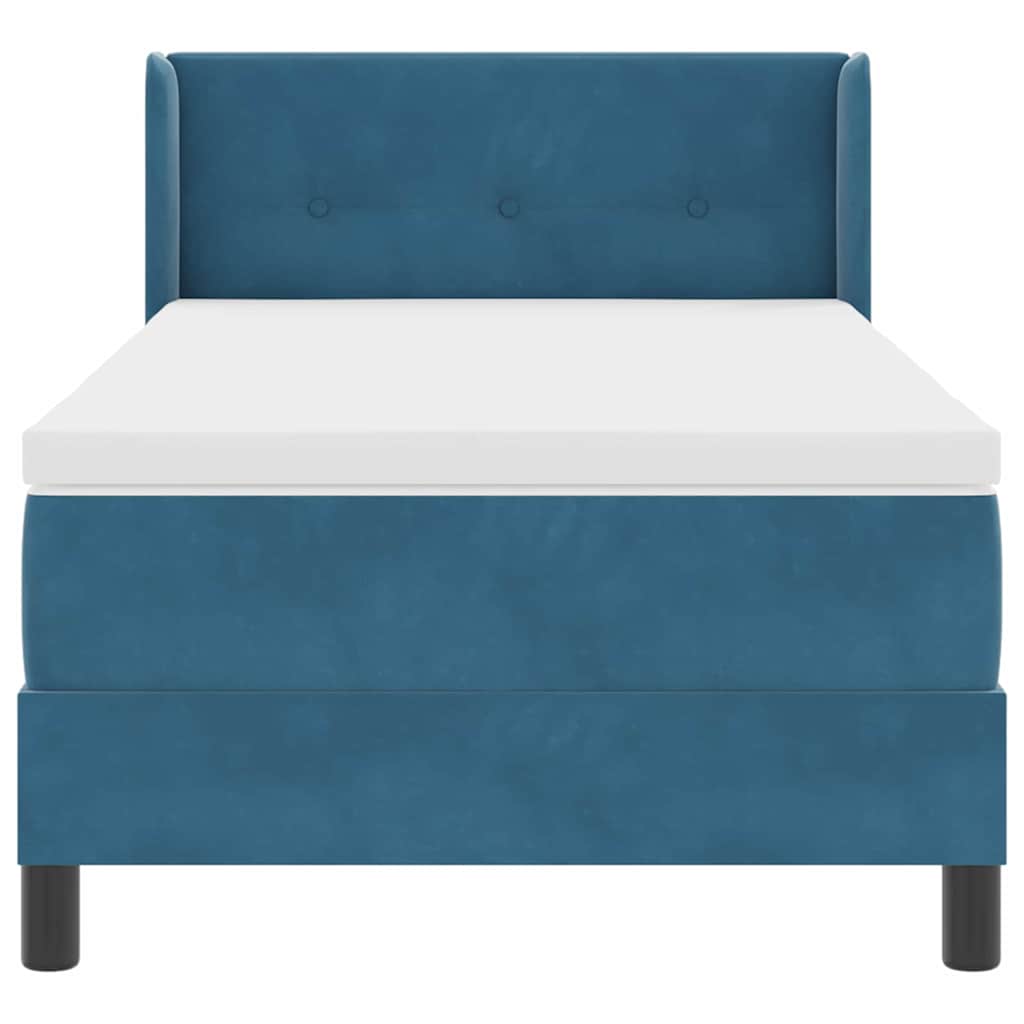 Boxspringbed met hoofdeinde Donkerblauw 200 x 90 cm Fluweel is nu te koop bij PeponiXL, paradijselijk wonen!