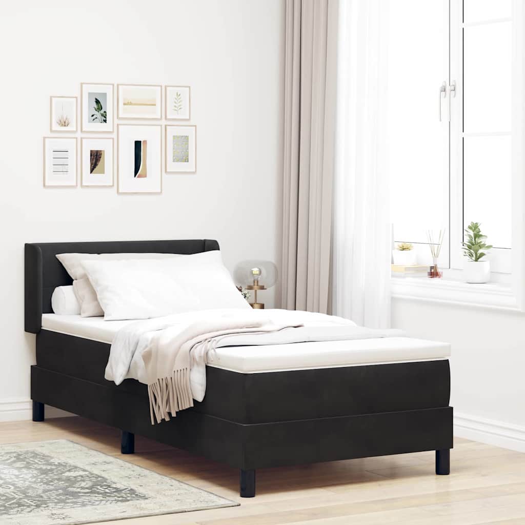 Boxspringbed met hoofdeinde Zwart 200 x 100 cm Fluweel is nu te koop bij PeponiXL, paradijselijk wonen!