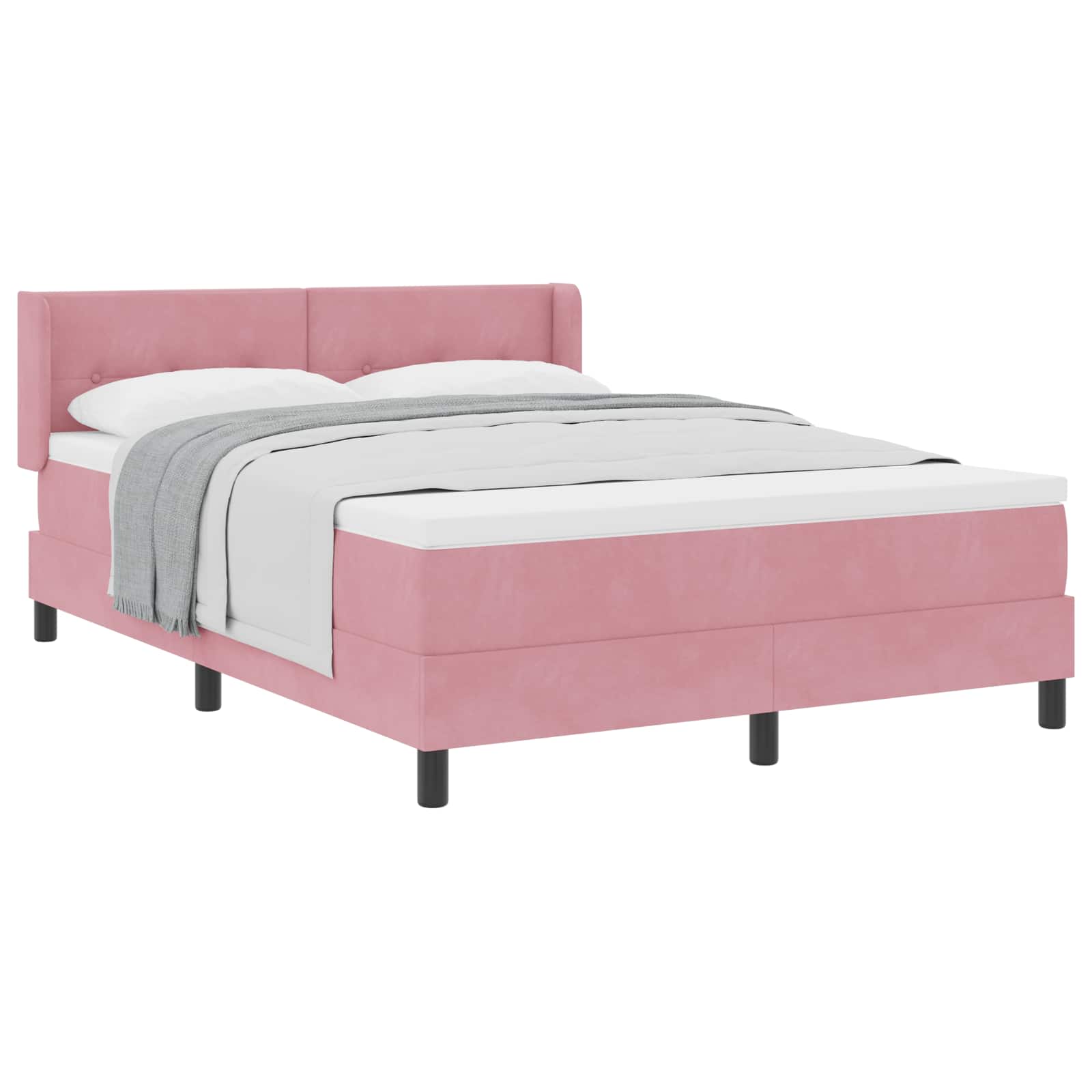 Boxspringbed met hoofdeinde Roze 200 x 160 cm Fluweel is nu te koop bij PeponiXL, paradijselijk wonen!