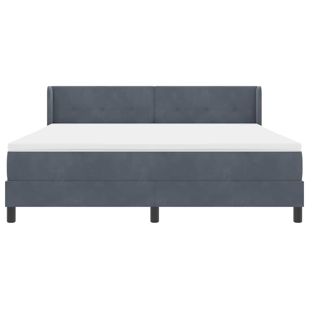 Boxspringbed met hoofdeinde Donkergrijs 200 x 180 cm Fluweel is nu te koop bij PeponiXL, paradijselijk wonen!