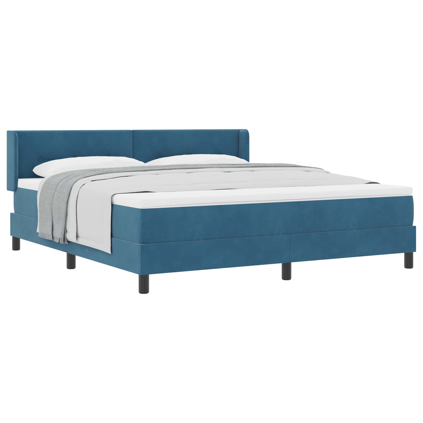 Boxspringbed met hoofdeinde Donkerblauw 200 x 180 cm Fluweel is nu te koop bij PeponiXL, paradijselijk wonen!