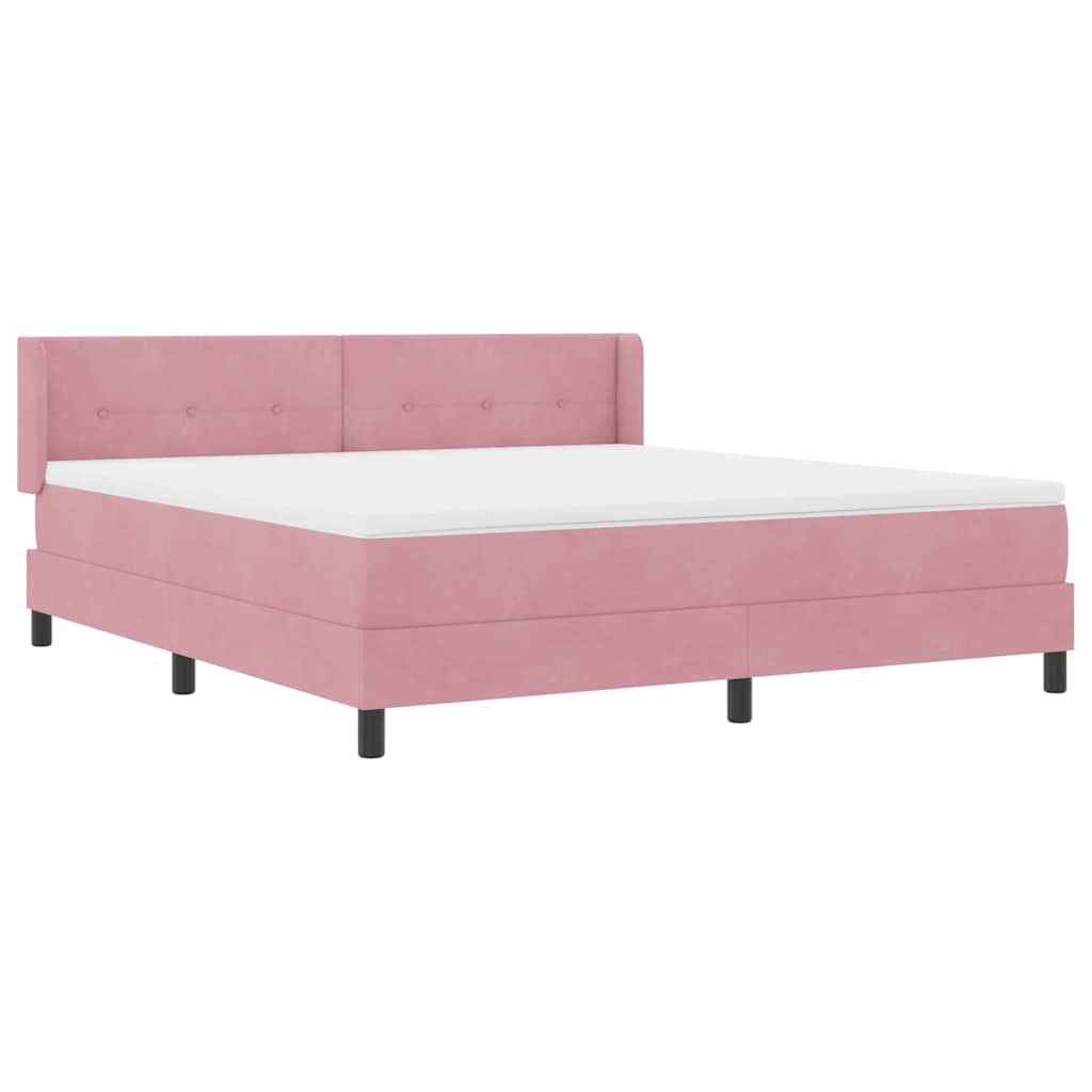 Boxspringbed met hoofdeinde Roze 200 x 180 cm Fluweel is nu te koop bij PeponiXL, paradijselijk wonen!