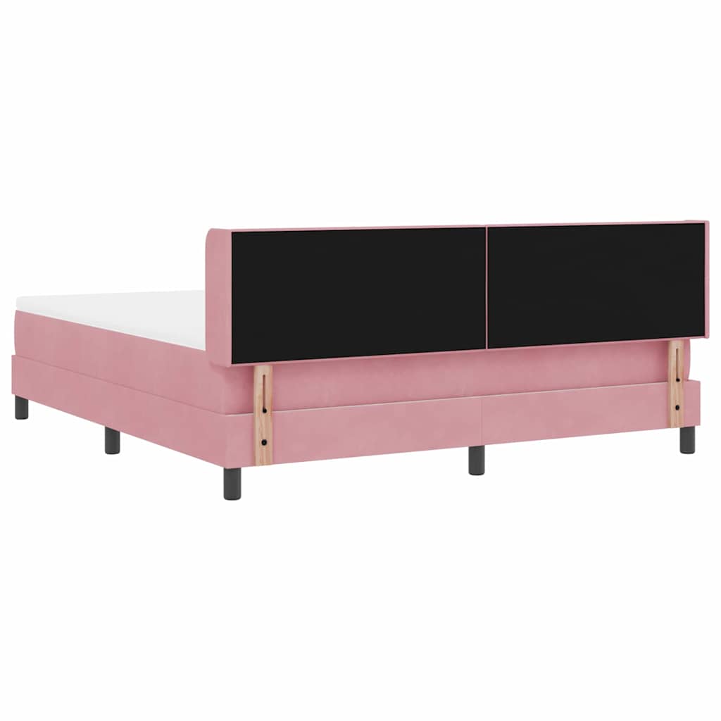 Boxspringbed met hoofdeinde Roze 200 x 180 cm Fluweel is nu te koop bij PeponiXL, paradijselijk wonen!