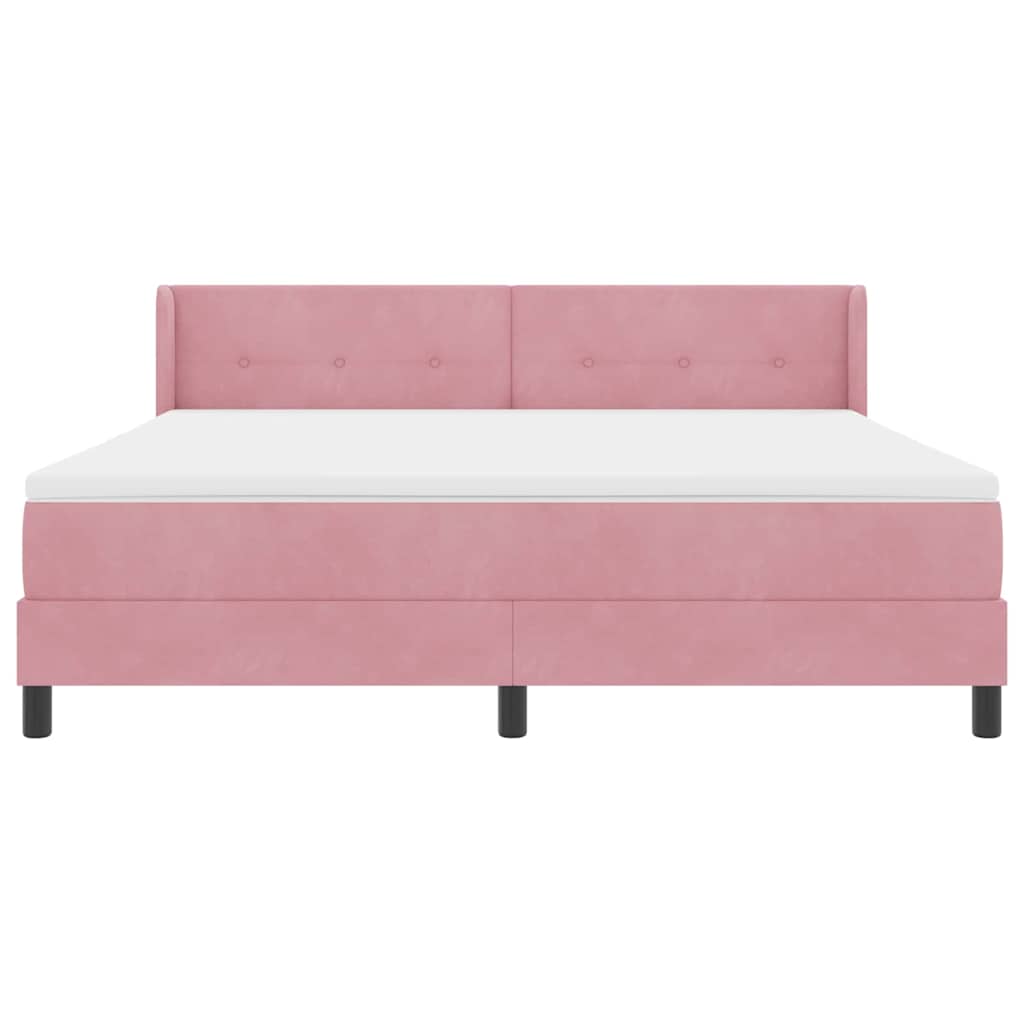 Boxspringbed met hoofdeinde Roze 200 x 180 cm Fluweel is nu te koop bij PeponiXL, paradijselijk wonen!