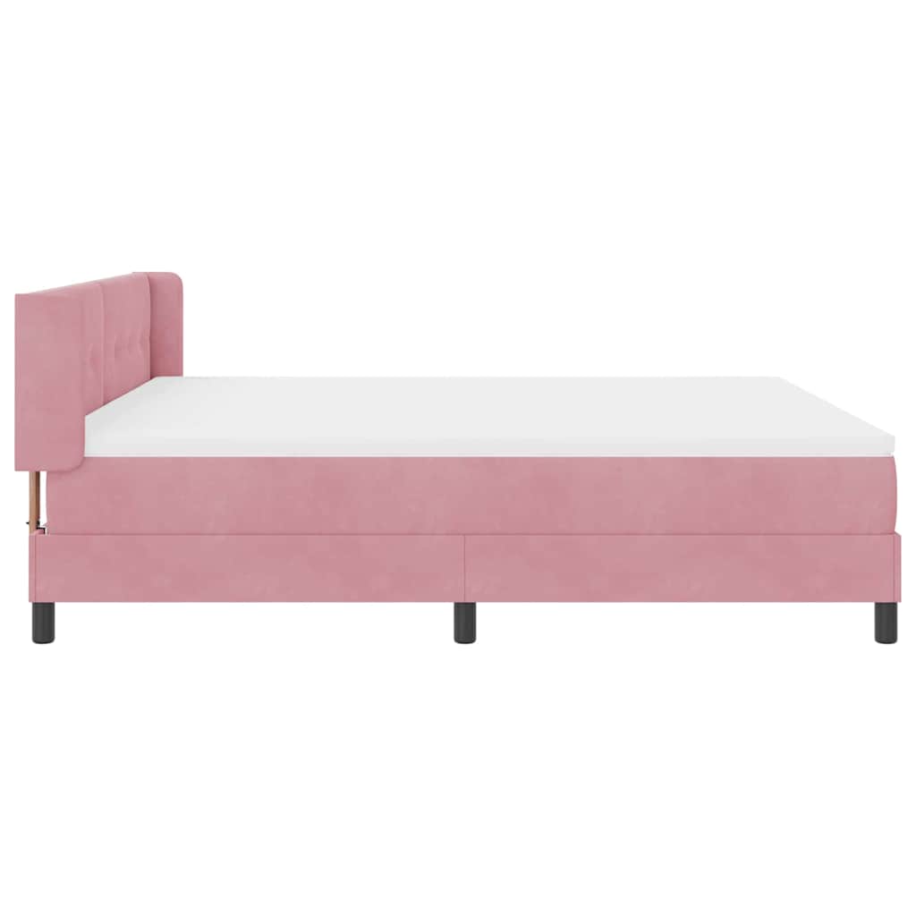 Boxspringbed met hoofdeinde Roze 200 x 180 cm Fluweel is nu te koop bij PeponiXL, paradijselijk wonen!