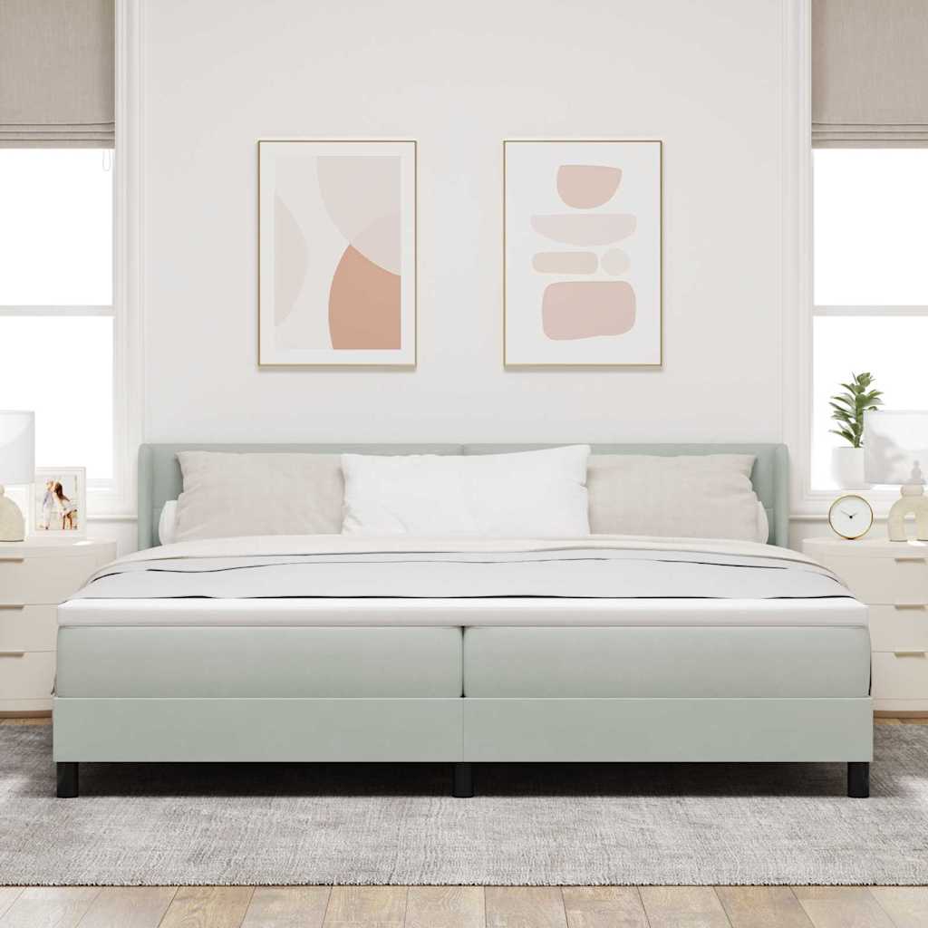 Boxspringbed met hoofdeinde Lichtgrijs 200 x 200 cm Fluweel is nu te koop bij PeponiXL, paradijselijk wonen!