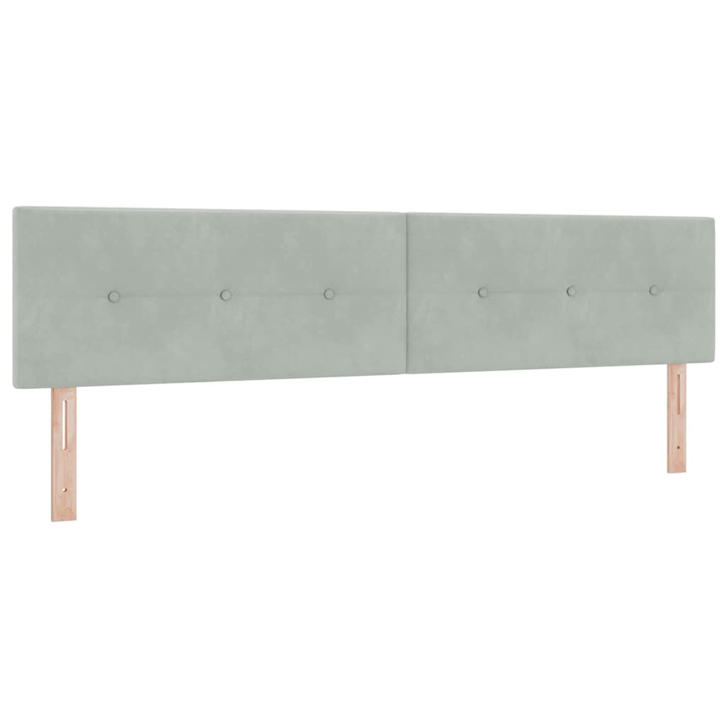 Boxspringbed met hoofdeinde Lichtgrijs 200 x 200 cm Fluweel is nu te koop bij PeponiXL, paradijselijk wonen!