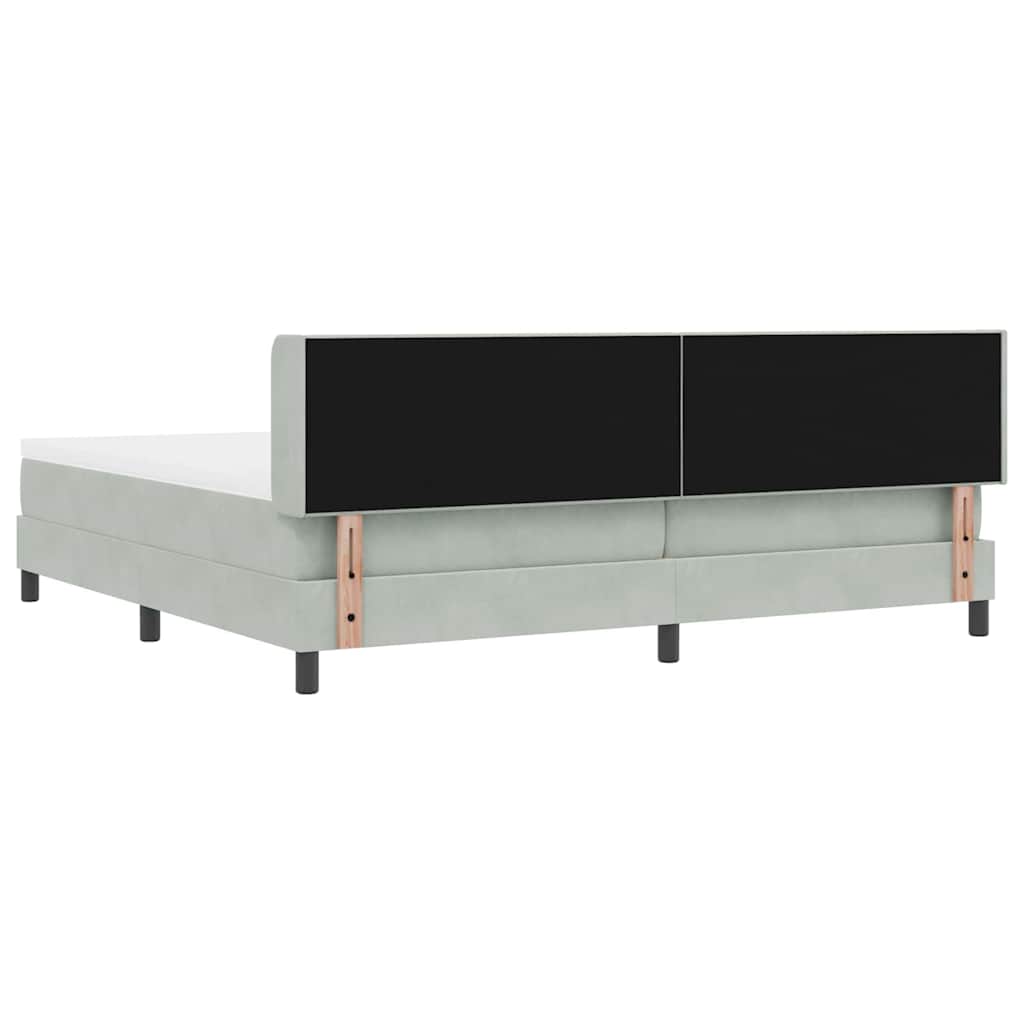 Boxspringbed met hoofdeinde Lichtgrijs 200 x 200 cm Fluweel is nu te koop bij PeponiXL, paradijselijk wonen!