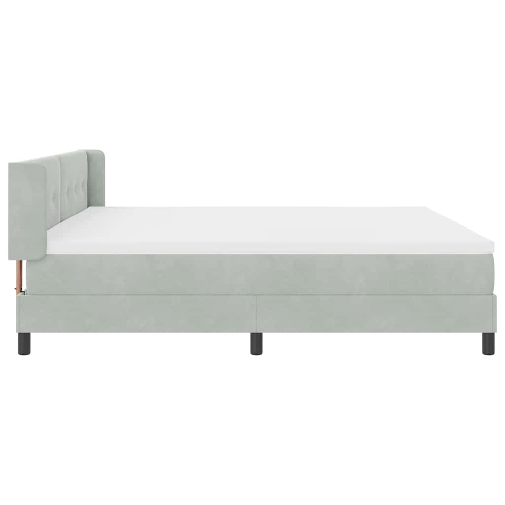 Boxspringbed met hoofdeinde Lichtgrijs 200 x 200 cm Fluweel is nu te koop bij PeponiXL, paradijselijk wonen!